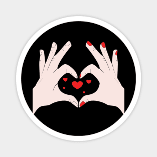 Hands Making Heart Shape Love Sign Language Valentine's Day Magnet
